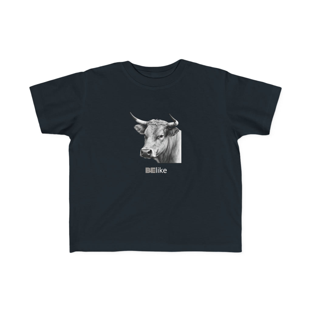 Toddler black t-shirt with bull illustration
