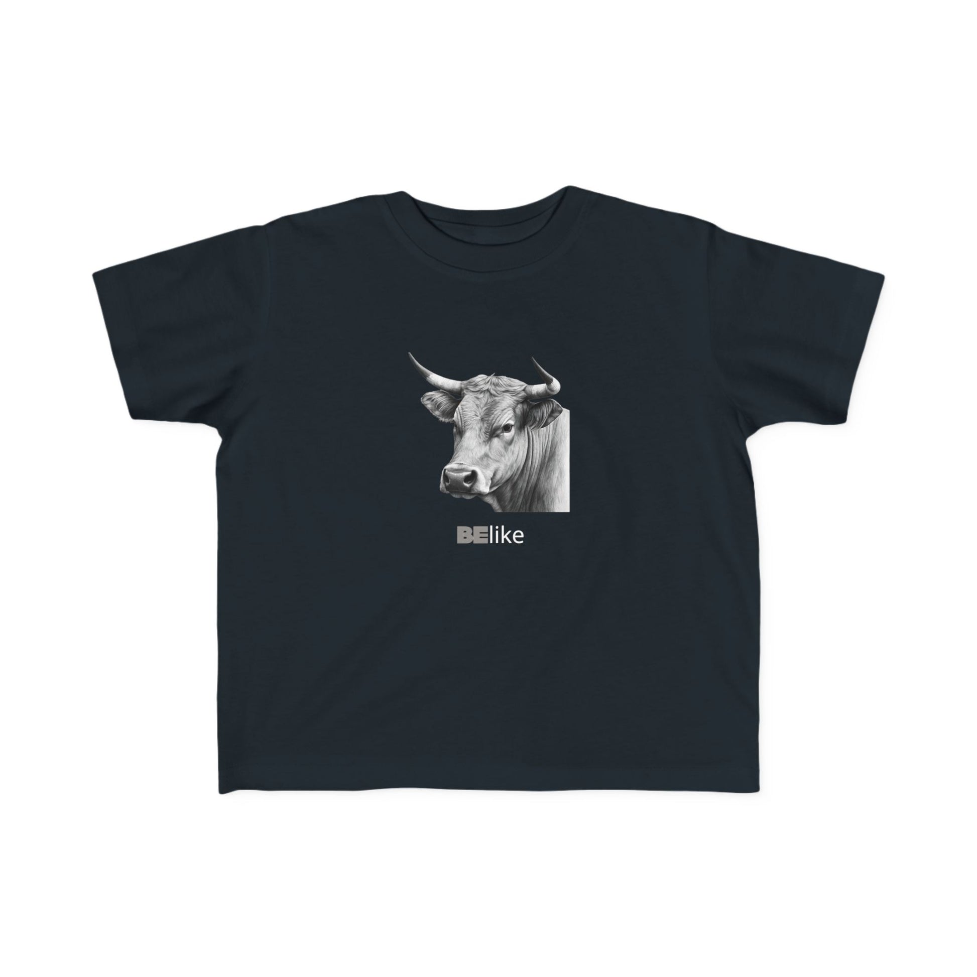 Toddler black t-shirt with bull illustration