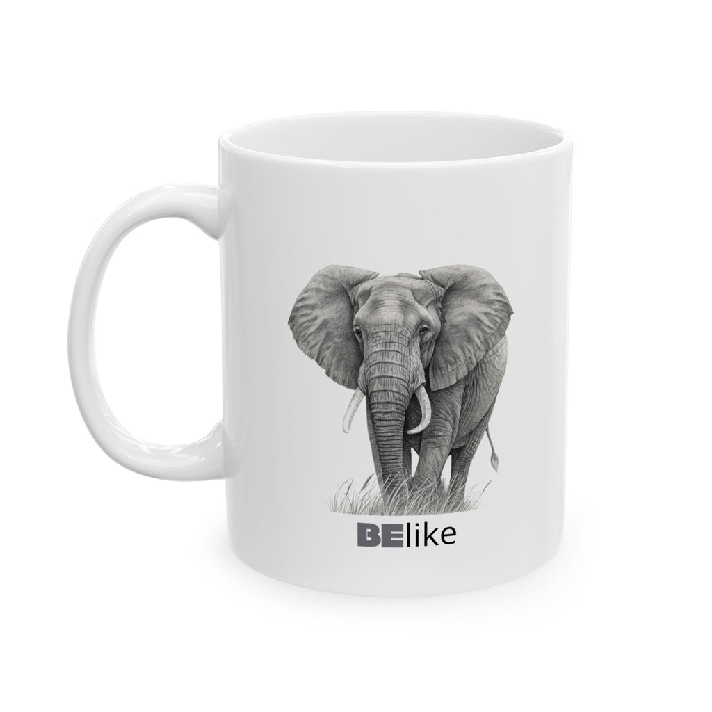 White elephant mug with motivational quote