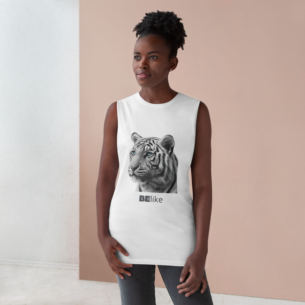 White tiger minimalist design tank top