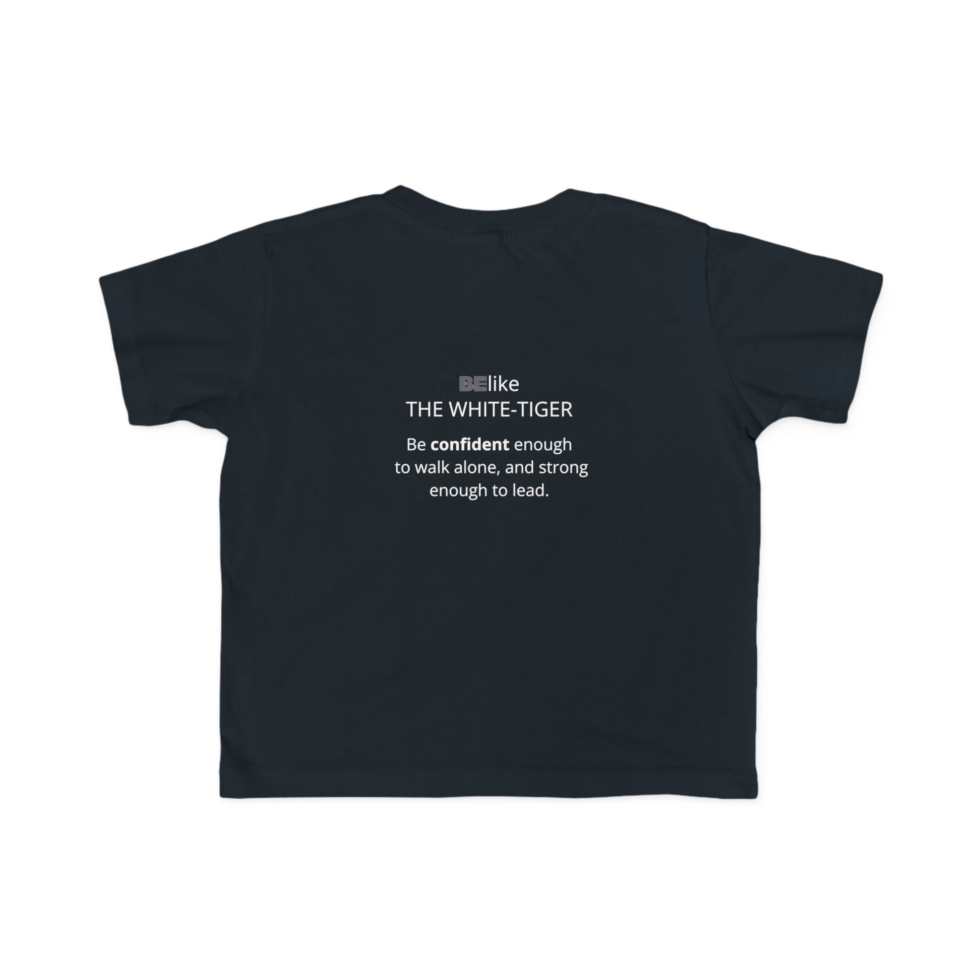 White tiger toddler tee with inspirational message