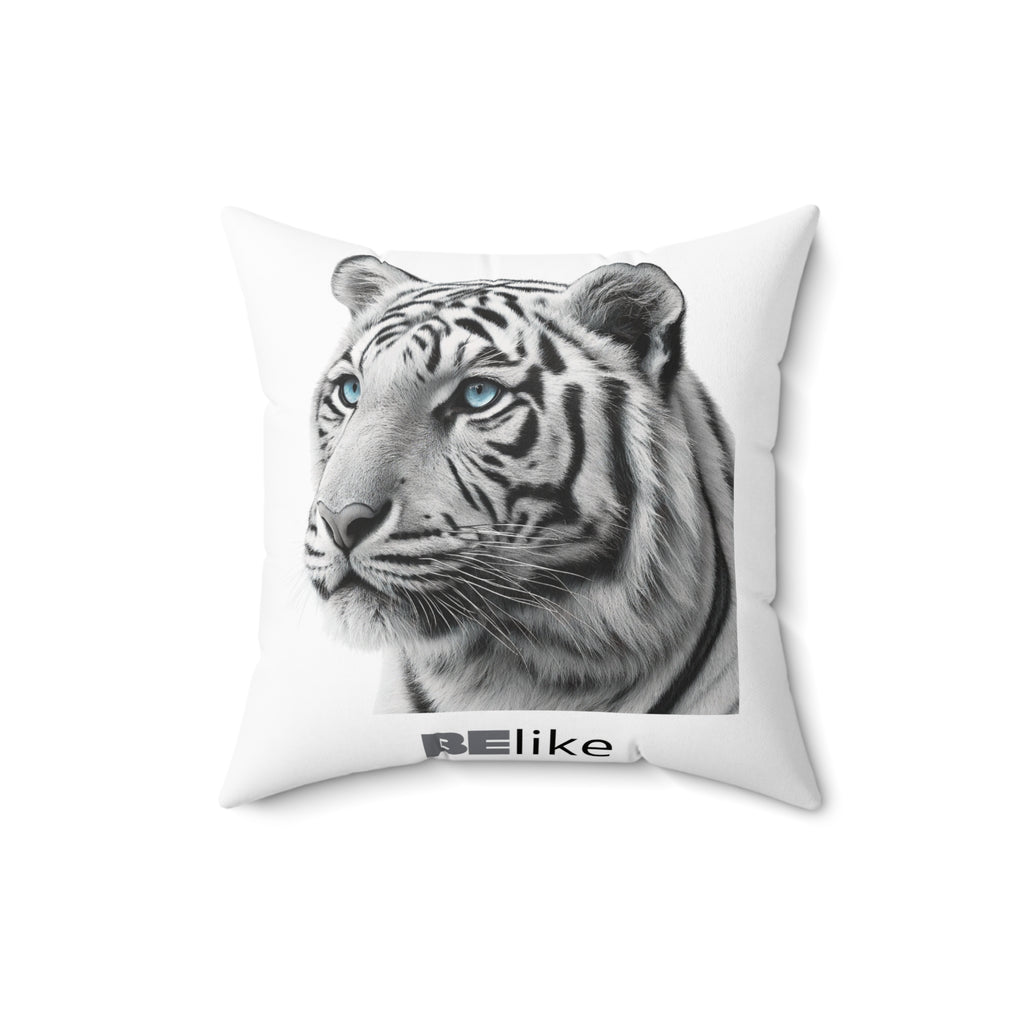 Motivational decorative pillow with tiger artwork