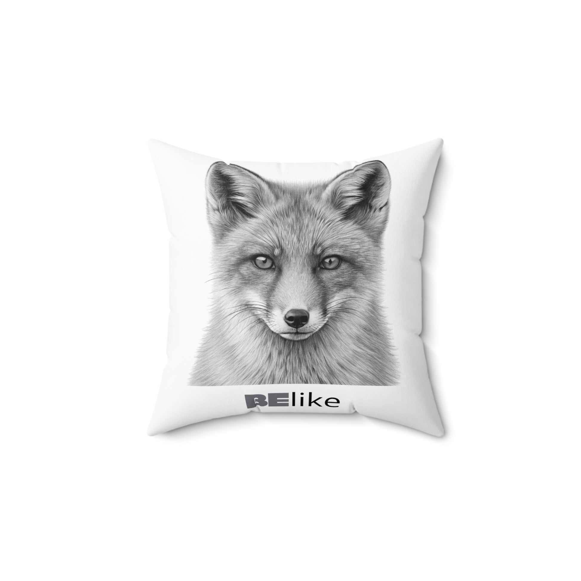 BElike the Fox throw pillow – minimalist black and white design