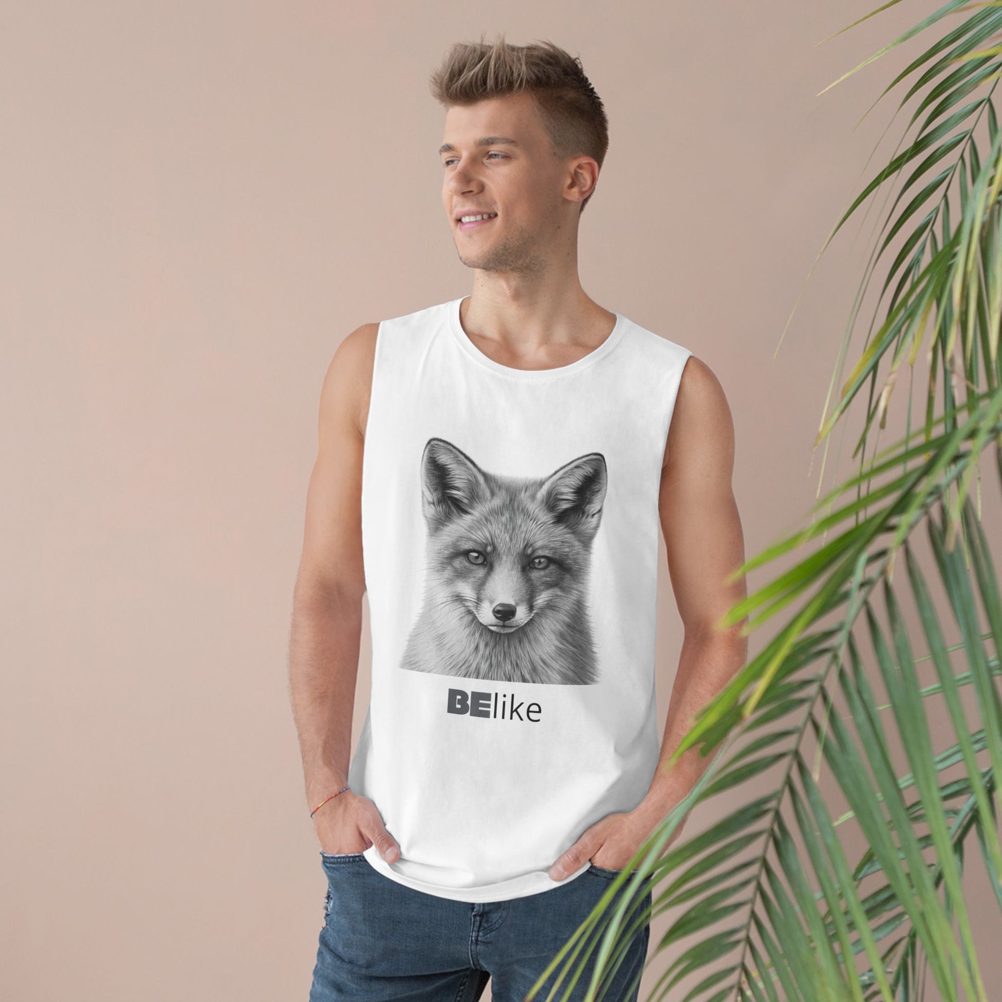 Spiritual animal symbol tank – white, breathable, motivational
