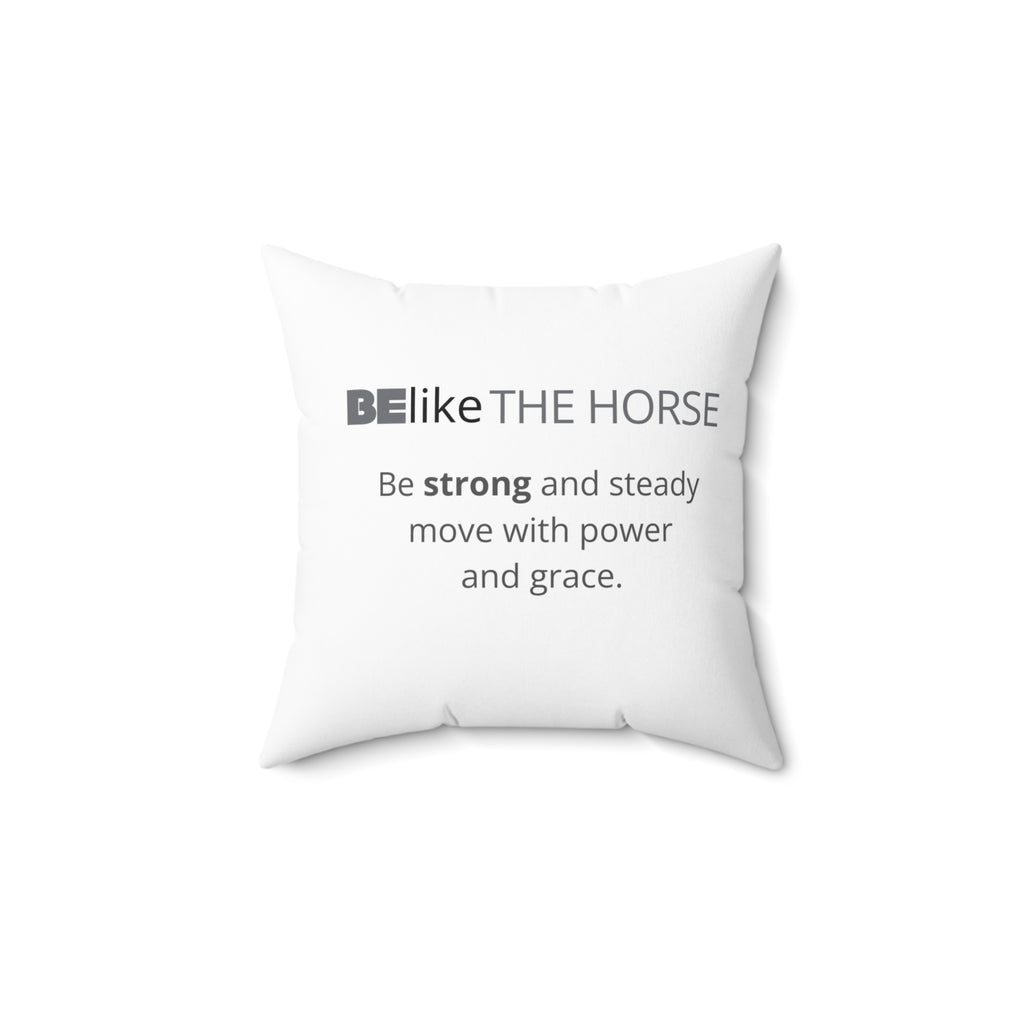 Inspirational horse pillow – strong, steady, and free design