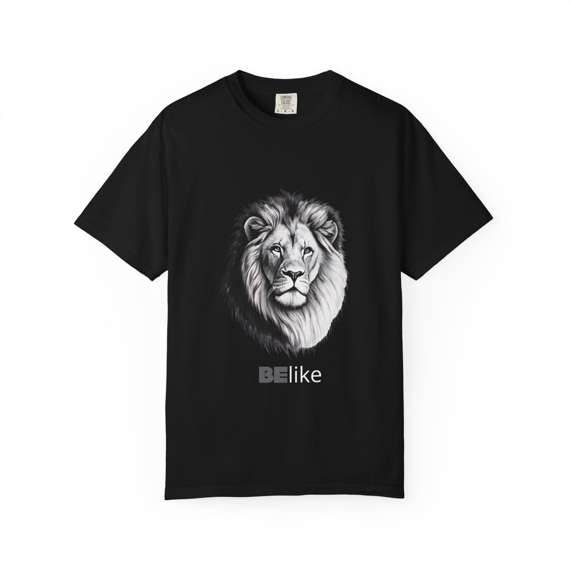 Minimalist lion illustration black t-shirt Be like the Lion