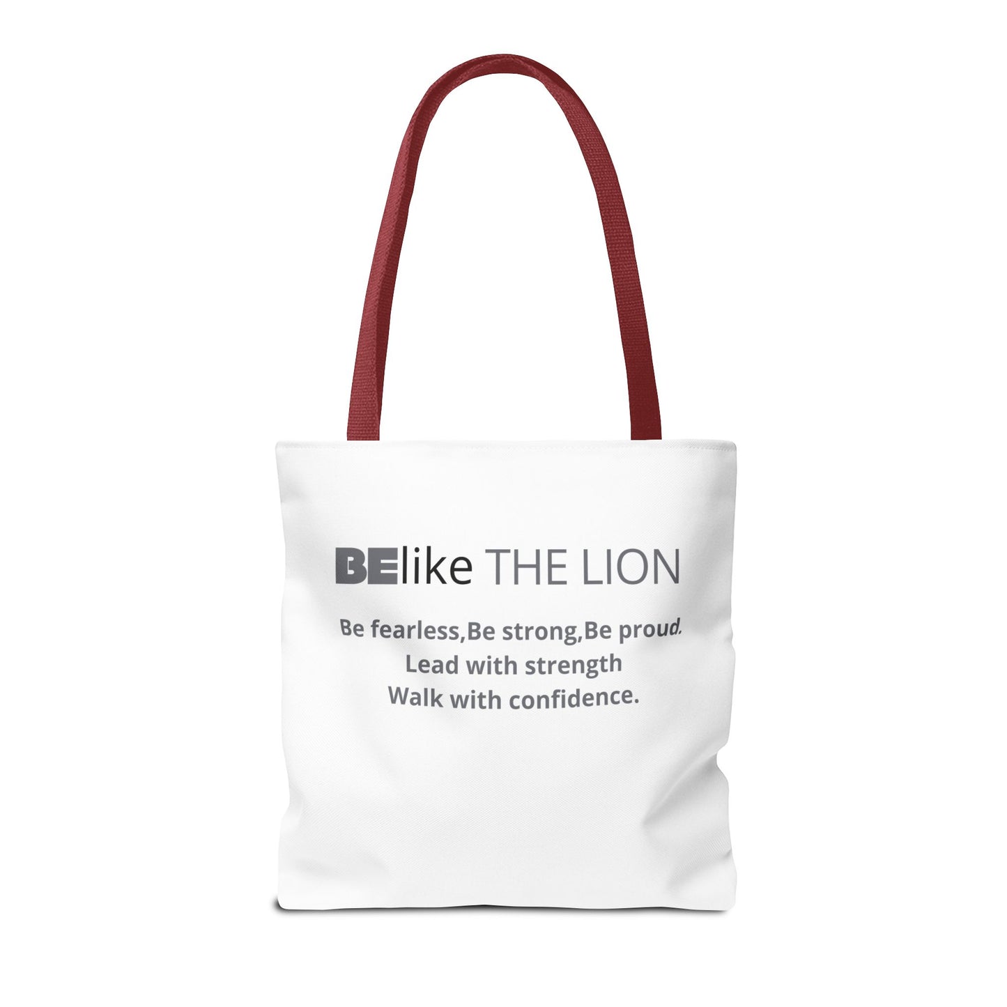 Minimalist lion illustration inspirational tote bag