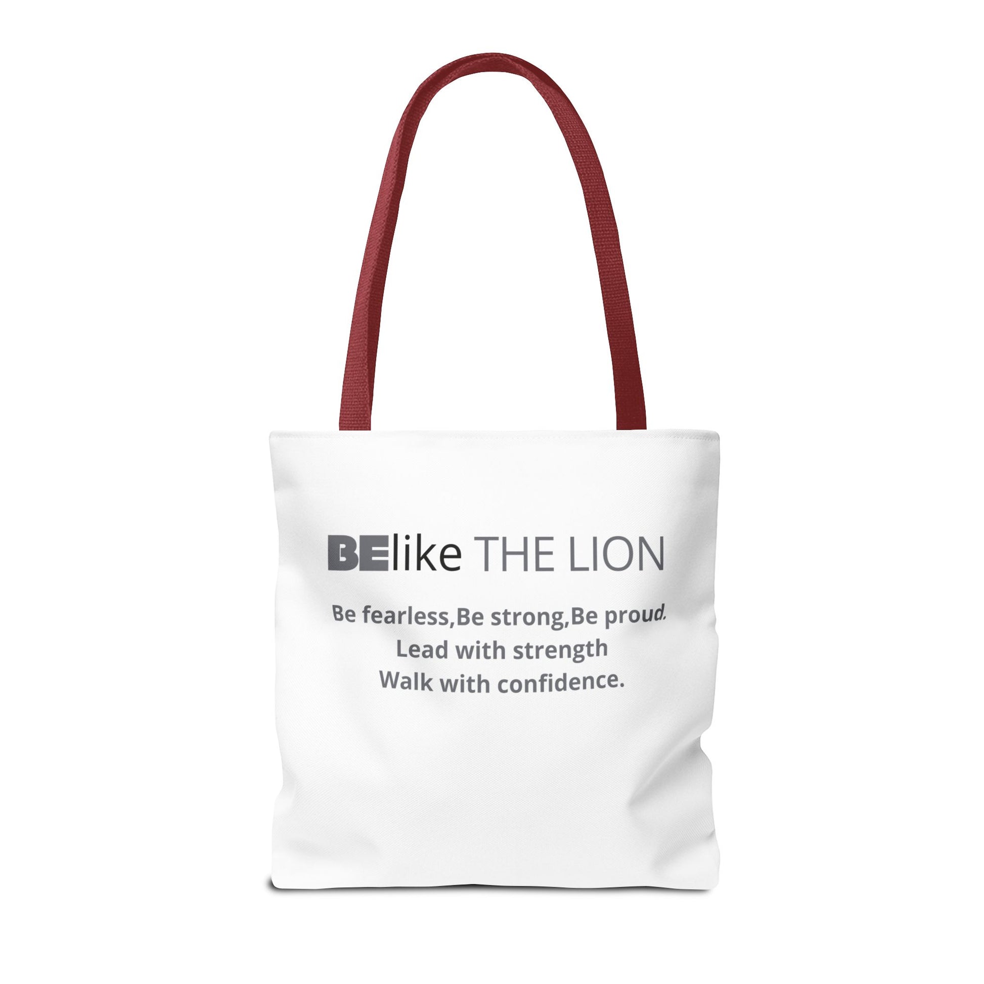 Minimalist lion illustration inspirational tote bag