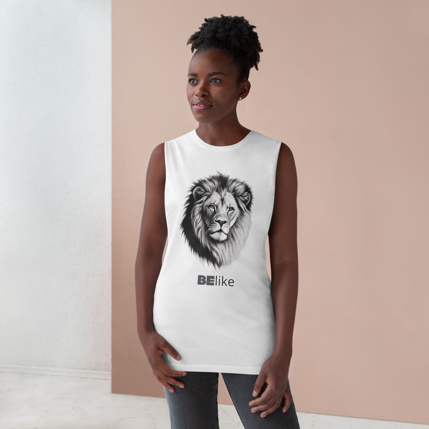 Minimalist lion spirit tank top for athletes and dreamers