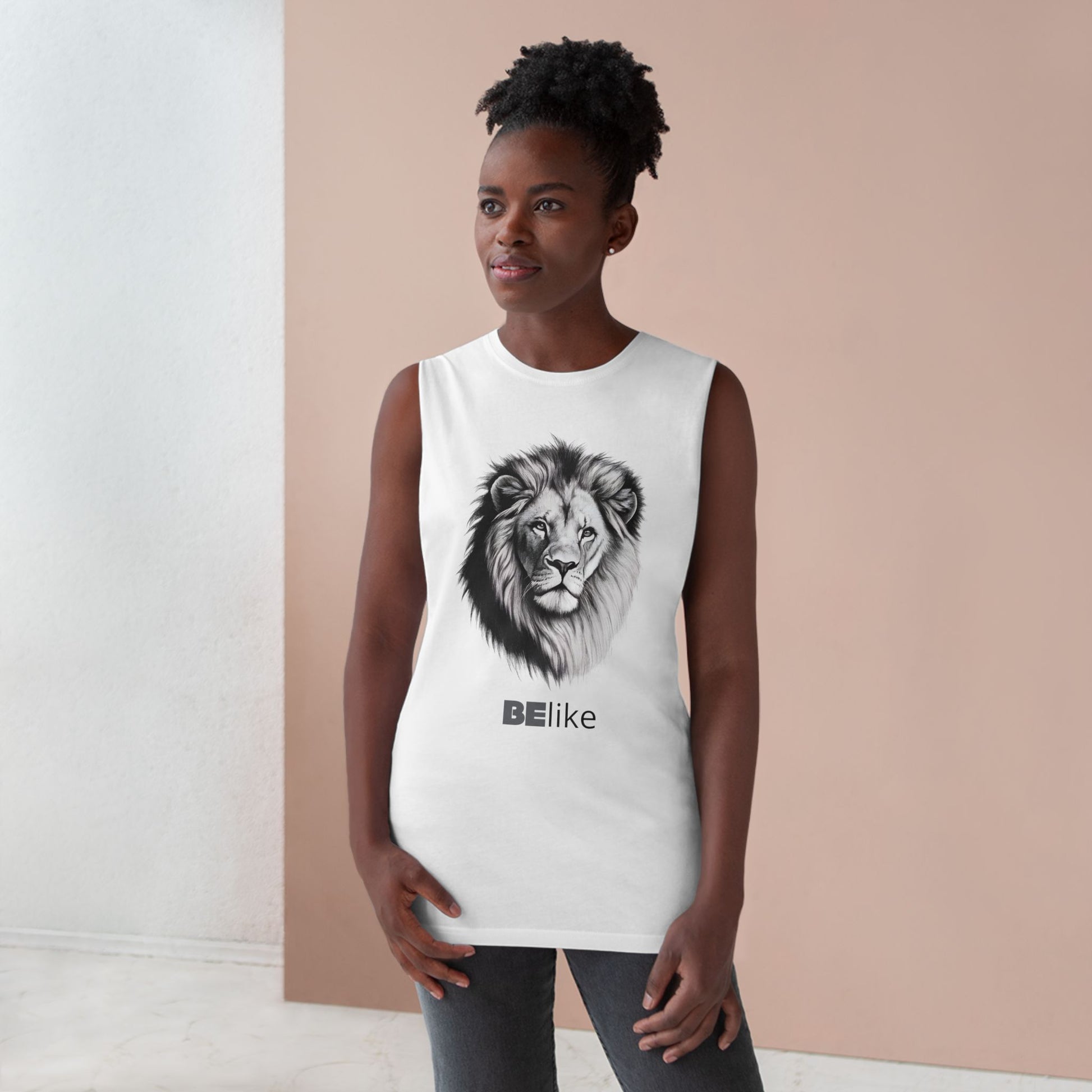 Minimalist lion spirit tank top for athletes and dreamers