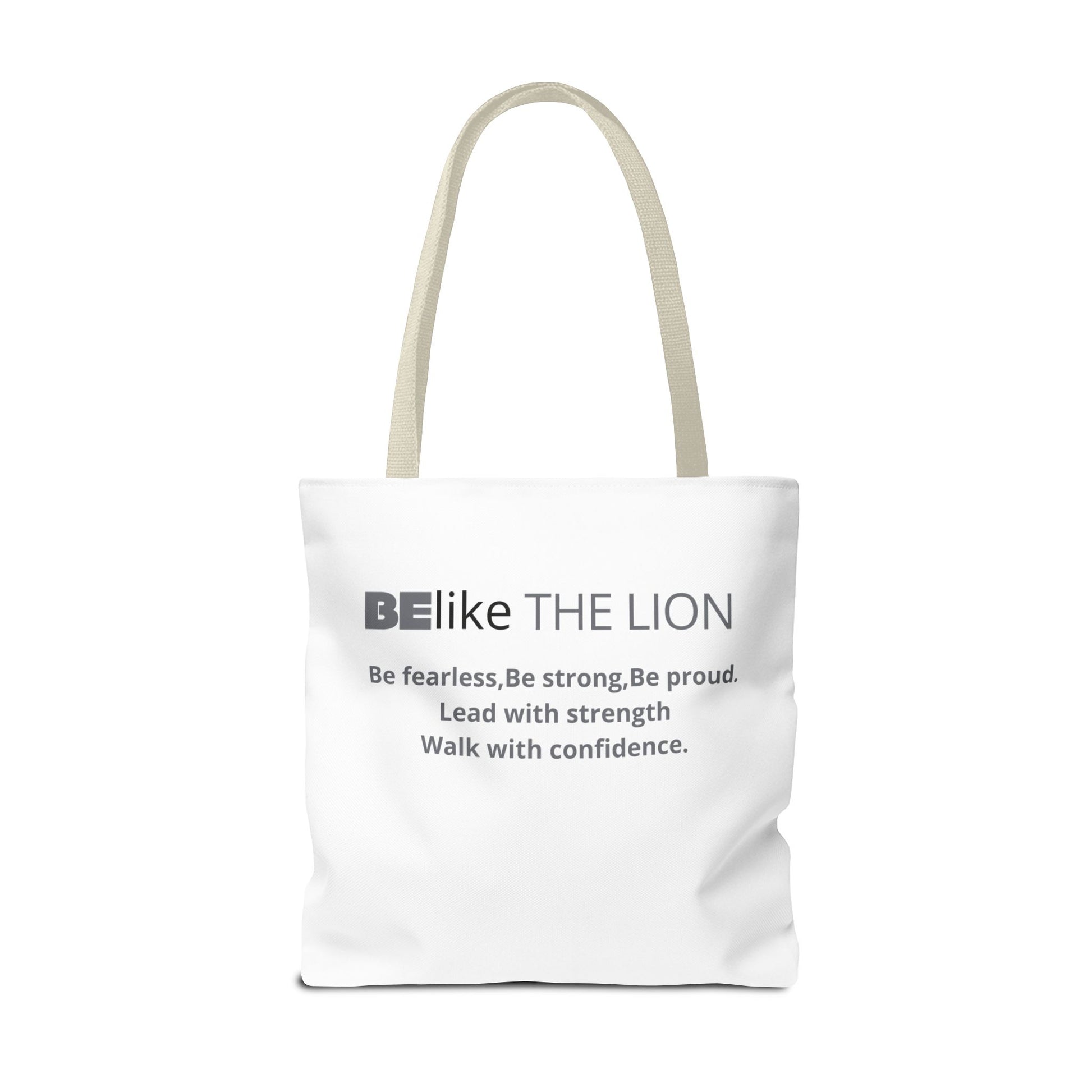 Inspirational lion spirit animal tote bag for animal lovers