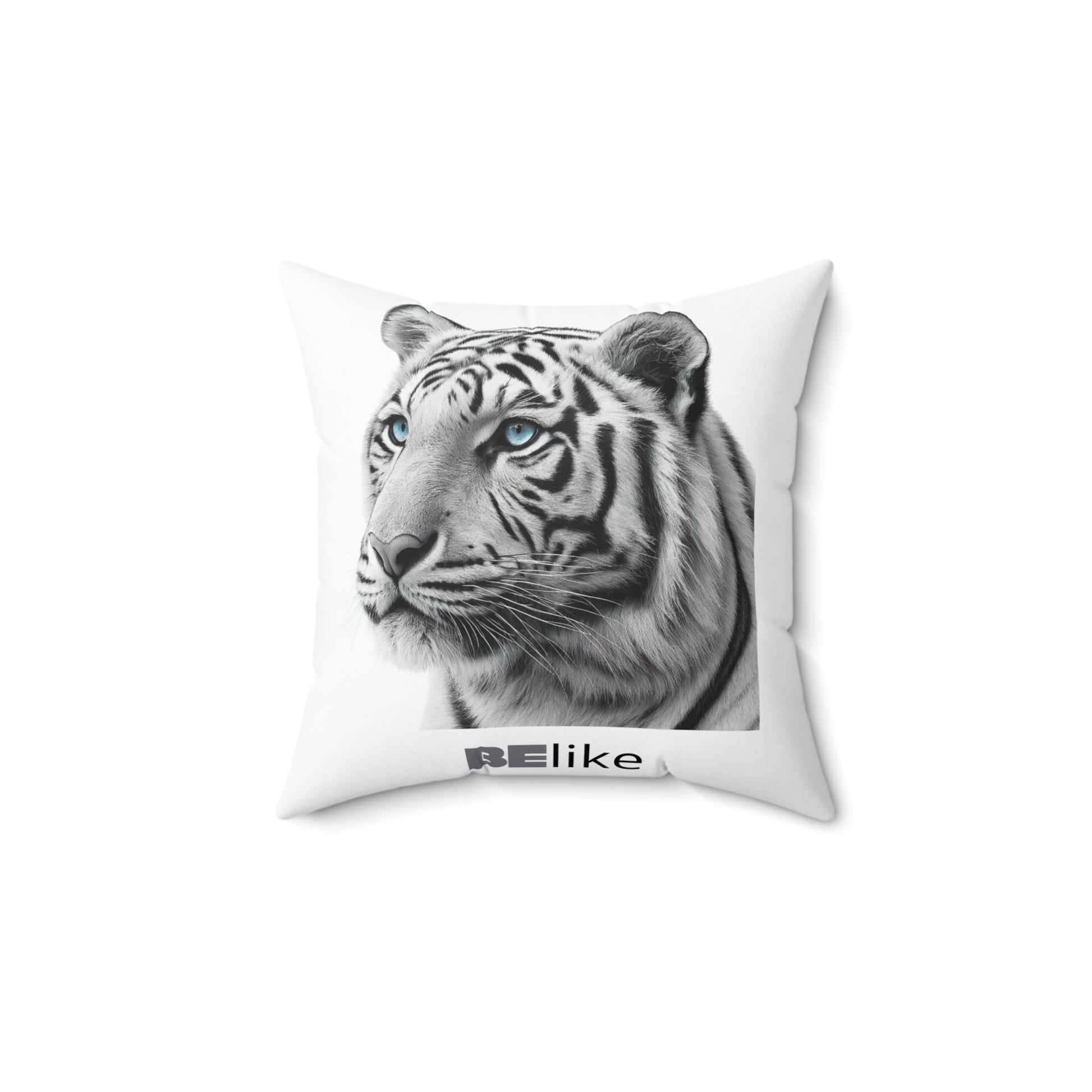 Spirit animal home decor pillow with white tiger design