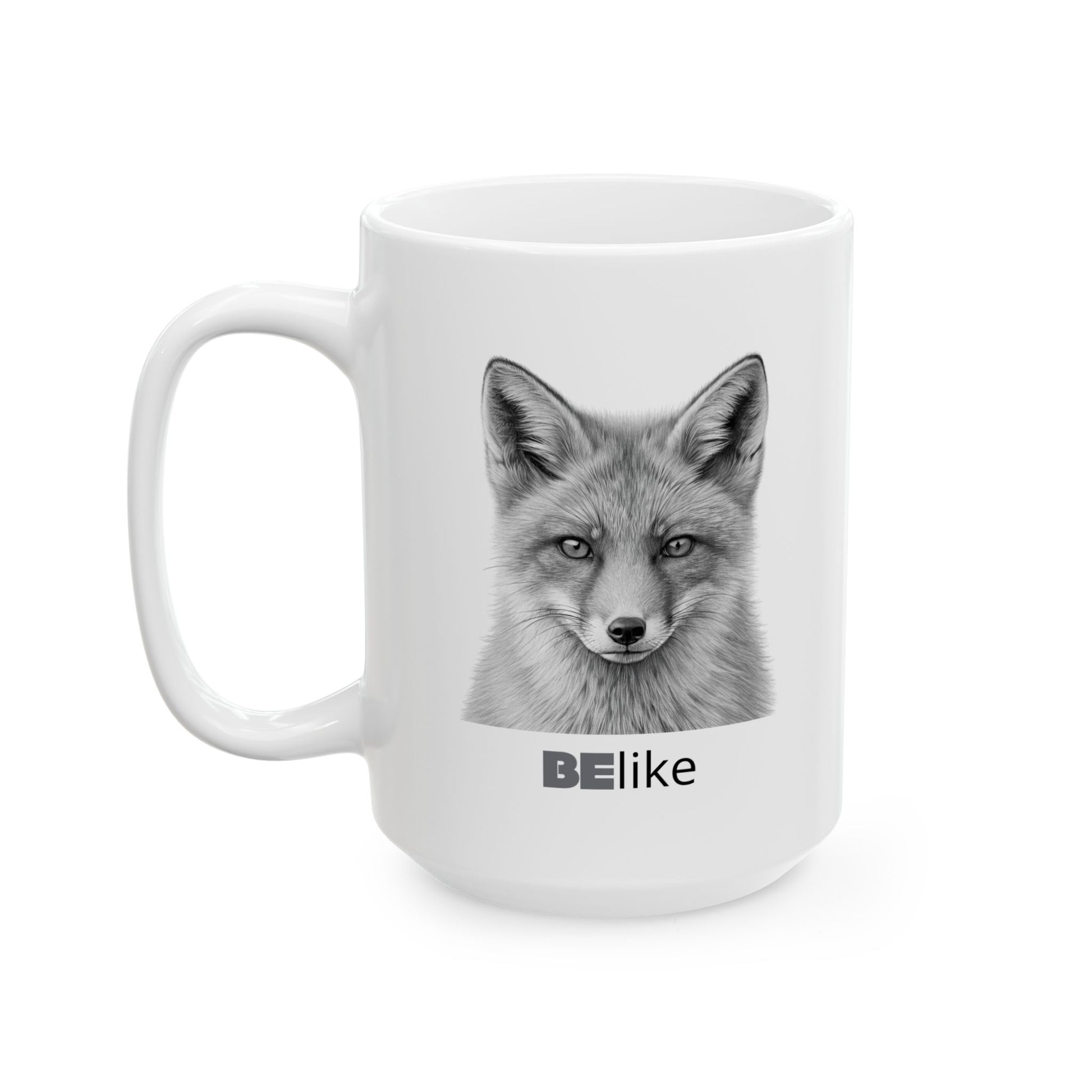 Motivational coffee mug with spiritual fox design”
