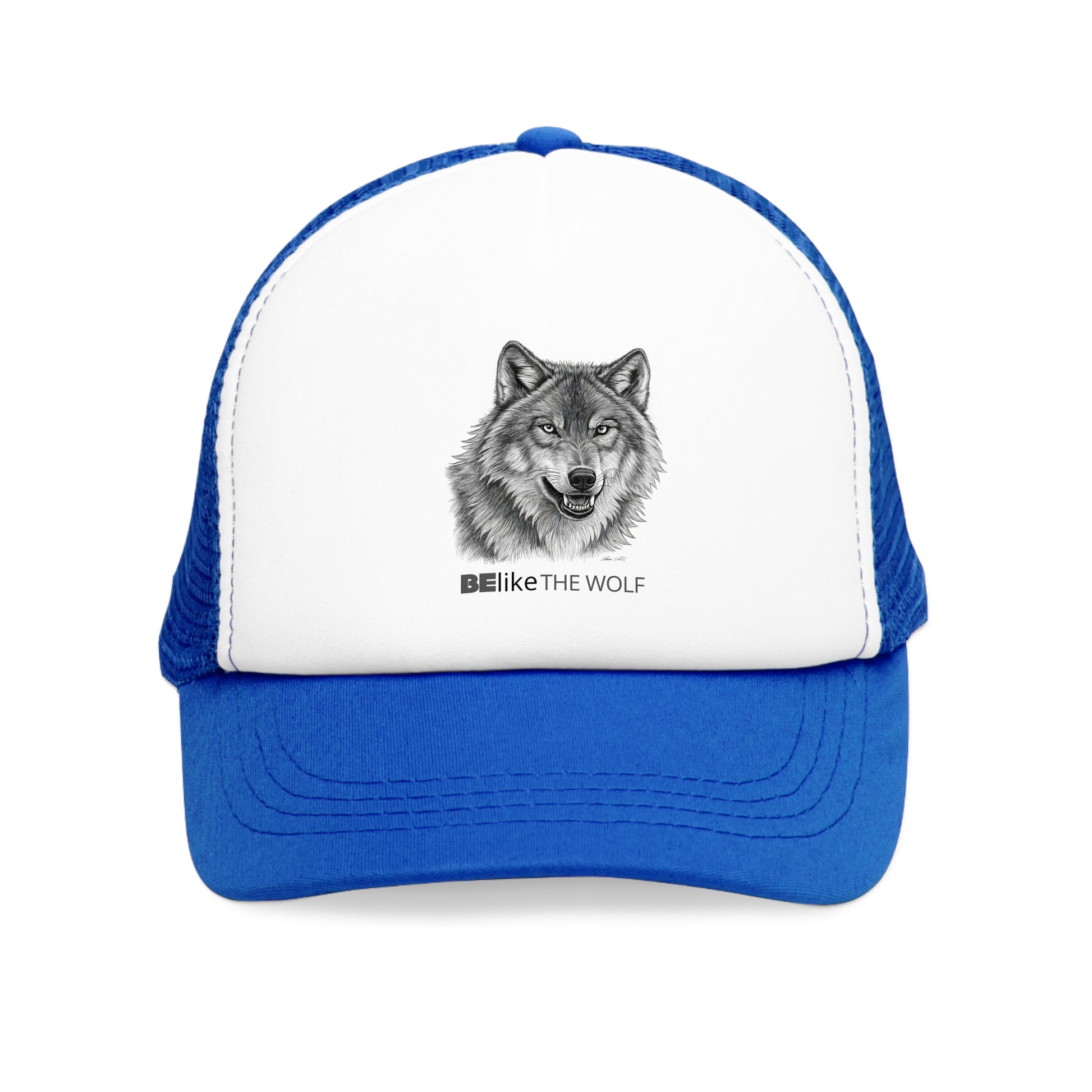 Minimalist Wolf Blue Trucker Cap – BElike.store