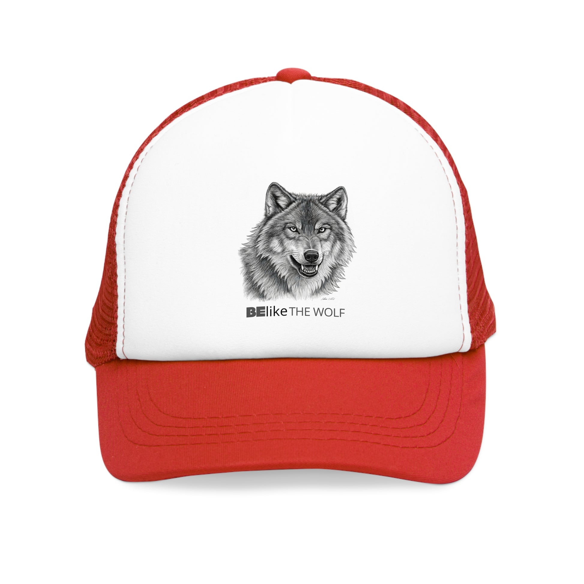 Minimalist Wolf Red Trucker Cap – BElike.store
