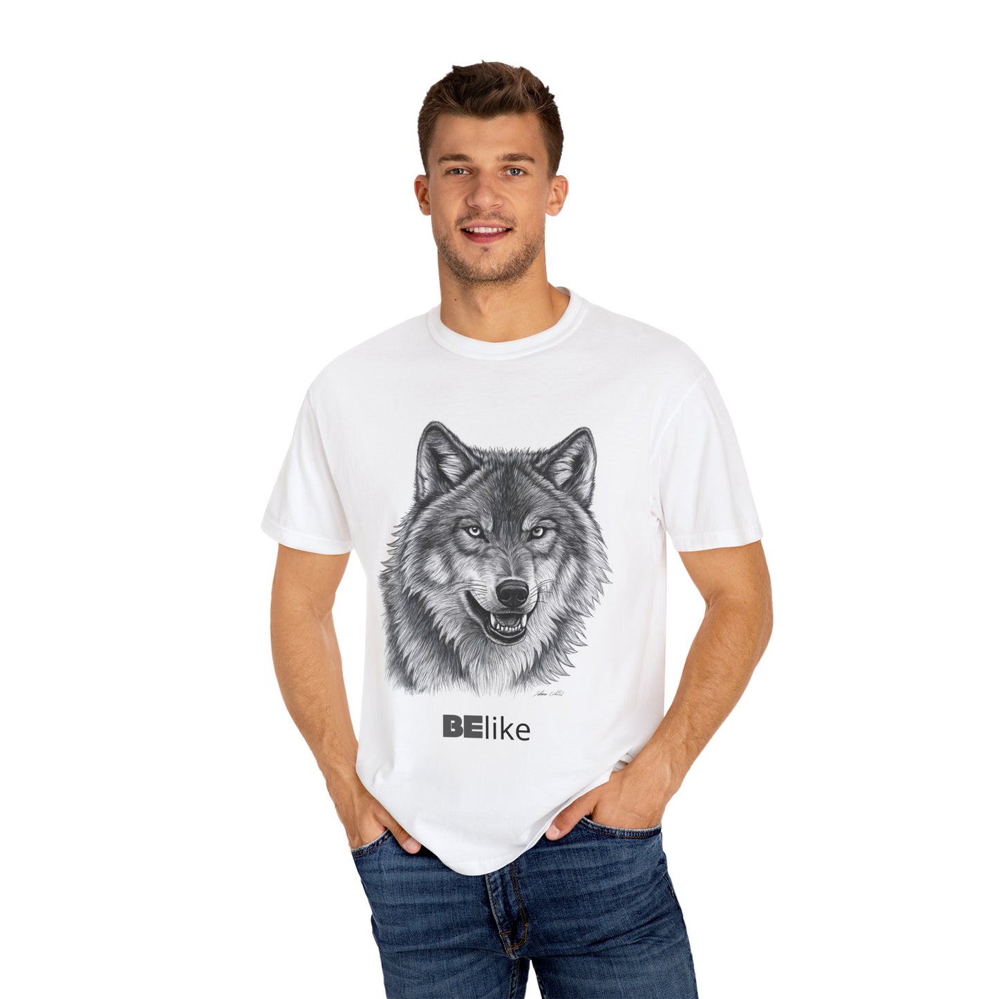 Garment-Dyed Wolf Spirit Animal T-shirt