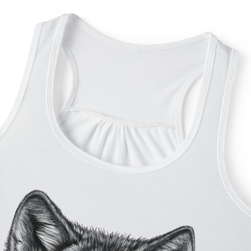 Detailed Neckline View of BElike the Wolf Women's Tank Top