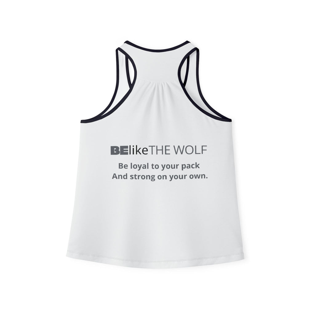 Minimalist Wolf Quote White Tank Top with Black Trim – BElike.store